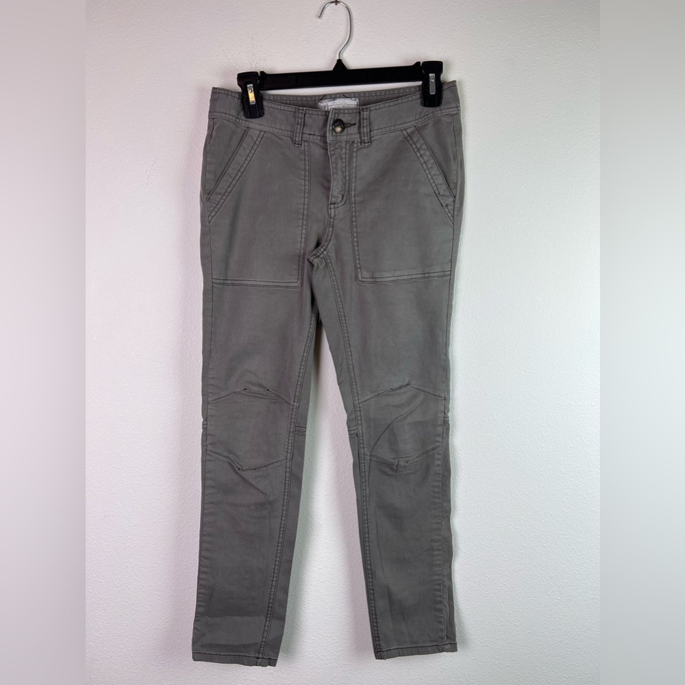 Free People‎ Denim Jeans Size 27 Cropped Gray Square Pockets Skinny Fit Detailed